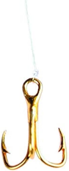 Eagle Claw 673H-12 Snelled Treble Hooks, 3-Pack, Size-12, Gold