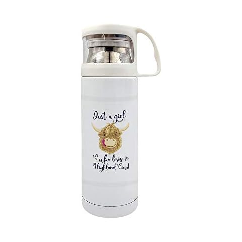 Funny Stainless Steel Vacuum Insulated Travel Mug Just A Girl Who Loves Scottish Highland Cows Travel Mug 14OZ/350ml Cover