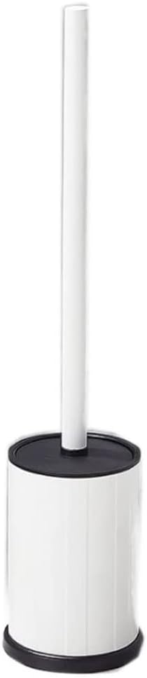 Toilet Brush Compact Freestanding Toilet Brush Set Aluminium Toilet Bowl Brush and Holder for Bathroom Storage-deep Cleaning for Home Bathroom (Color : White, Size : 8.8 * 8.2 * 40.2cm)