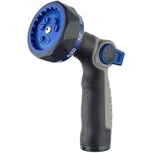 Garden Hose Nozzle heavy Duty - 9 Spray Patterns, High Pressure, Thumb Flow Control, On/Off Valve - Ideal for Lawn Watering, Car Wash & Pet Cleaning