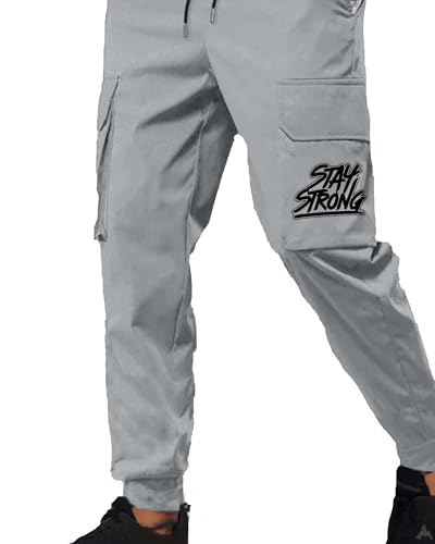 Image of JUGULAR Men's Regular Fit low Rise Cotton Solid Stylish Cargo Track Pants