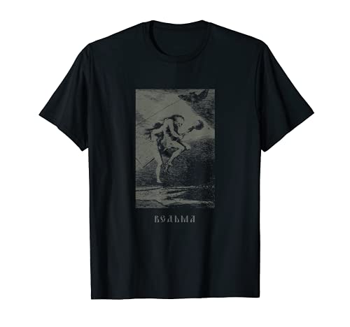 Camiseta vintage de la bruja rusa oculta Satanic Devil Tarot Camiseta