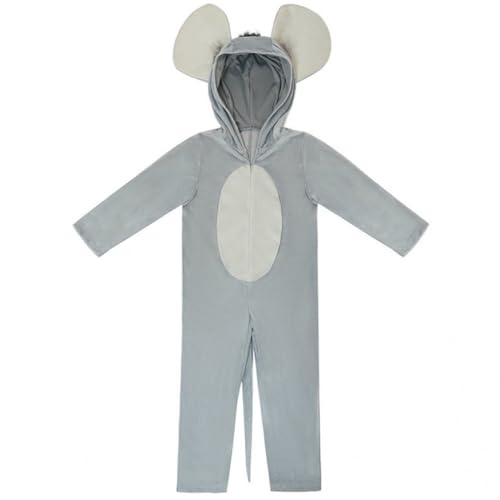 Lpitoy 1 Juego De Disfraz De Ratón para Niños, Disfraz De Animal para Niños con Mono con Capucha, Disfraz De Animal con Orejas Grandes Y Ratón