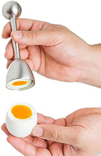 DELFINO Egg Cracker Topper Cutter for Soft Boiled Eggs Stainless Steel Shell Remover Separator Kitchen Tool,Ideal for Soft and Hard Boiled Eggs or Raw Eggs, Give a Healthy Breakfast to You