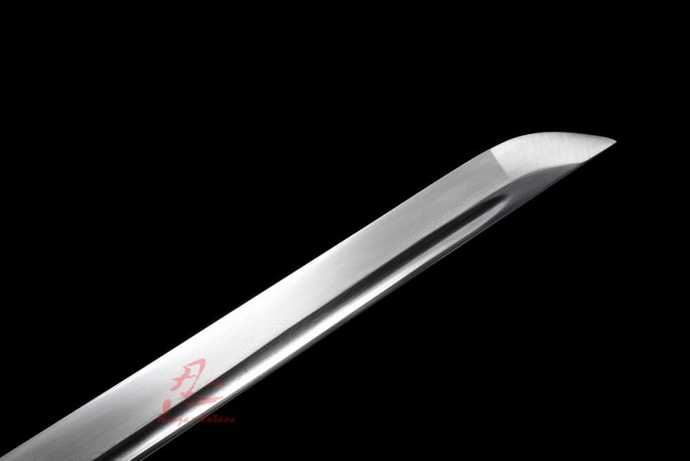 Handmade Samurai Sword 40.6 Battle Ready Hand Forged Shirasaya Ninja Katana Sword Sharp Blade Cut Bamboo (103)