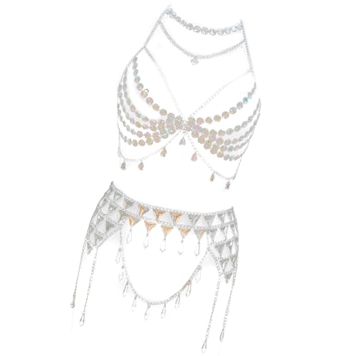 Fhkpsqkcn Kristall Körperkette Set