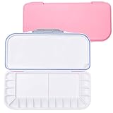 18-Well Premium Watercolor Paint Palette, Travel Portable Folding Paint Palette Box with 1+2 Mixing Areas for Watercolor, Acrylic & Oil Paint - Nice Gift for Kids, Adults & Artists (Pink)