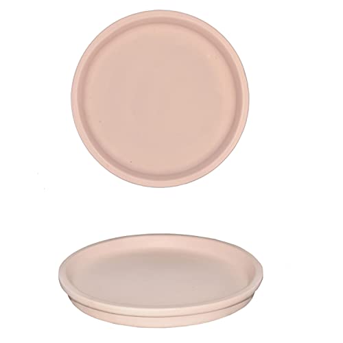 Image of Lasaki Round Ceramic Trays (Plates Saucers) for Pots, planters, Flower, Succulent(Set of 2,Pink,6 inch) R6(Plants not Included)