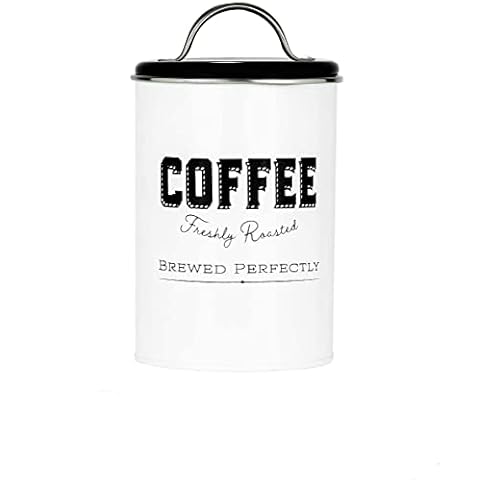 Amici Home Country Cottage Metal Coffee Canister | Dry Food Storage Container with Lid | Farmhouse Décor for Kitchen Countertop and Pantry | 42 Ounce Capacity Cover