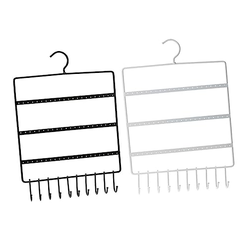Mipcase Soporte Colgante Metálico para Pendientes de Organizador Mural Blanco para Joyería Exhibidor Compacto y Resistente para Aretes Pequeños y Medianos