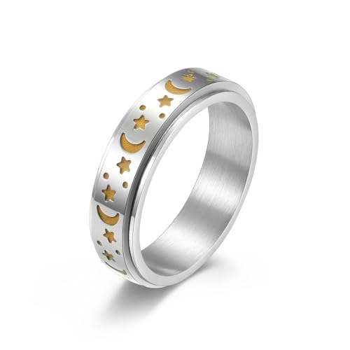 JLOVEMILY 6mm �ÈłŌ��錎 �X�^�[ �X�s�i�[�����O �X�e�����X�X�`�[�� ��]�\ ��������O �t�B�W�F�b�g ���� �����w�� �v���~�X�����O �s�� �X�g���X���� ���f�B�[�X �����Y, �����A�V���o�[�A�X�e�����X�X�`�[���A�`�^���B, ��΂Ȃ�