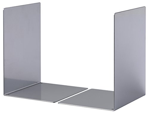 Durable 324423 Apoya-libros Metal L, set de 2 piezas, plata