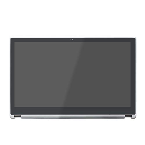 LCDOLED® Compatible 15.6 inch 1366x768 B156XTN03.1 LED LCD Display Touch Screen Digitizer Assembly + Bezel Replacement for Acer Aspire V5-571 V5-571P V5-571PG Series V5-571P-6657 V5-571P-6806 (Silver)