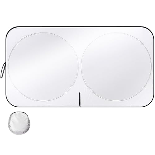 Sun Shade for Car Windshield, Foldable Universal Car Windshield Sun Shade UV Rays Reflective Sun Visor Shade Keeps Vehicle Cool for Cars, Trucks, SUVs (59 x 31.5 in)