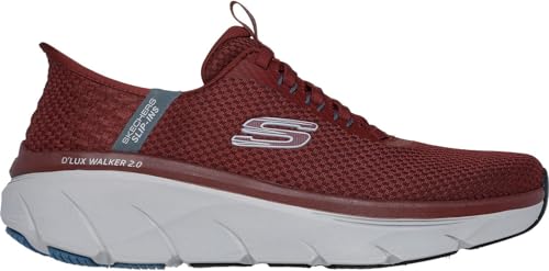 Skechers - Mens D'Lux Walker 2.0 - Taurrel Slip On Shoes, Color Burgundy, Size: 7 XW US4
