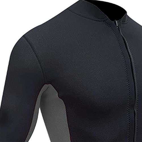 Chaqueta Top Wetsuit para Mujer/Hombre 2mm Neopreno Manga Larga con Cierre Frontal para Buceo, Surf y Natación miniatura 2