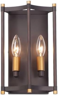 Maxim Lighting 13599OIAB Wellington-2 Light Wall Sconce in Rustic Style-7.25 Inches Wide by 11.75 inches high