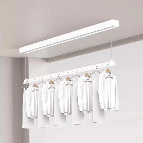 Electric Clothes Drying Rack - Automatic Remote Control Single Pole, Hidden & Exposed Design, Space-Saving, Efficient Clothes Dryer for Indoor Use