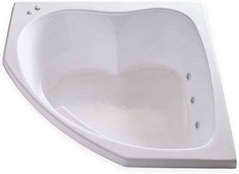 Carver Tubs - SKC5555 - Whirlpool Bathtub w/ 6 Jet - 55"L x 55"W x 18.5"H - Two Person White Acrylic Triangular Corner Tub