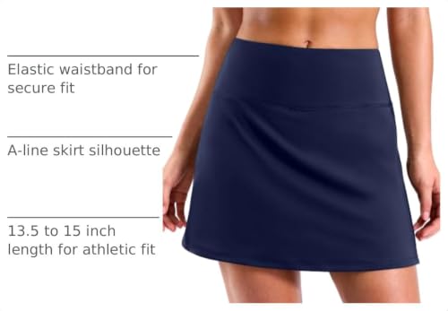 Image of SANTINY 13.5 inch /15 inch Tennis Skirt with 2 Pockets