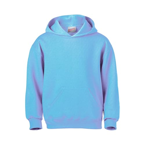 Soffe Youth Classic Hooded Sweatshirt, Light Blue, Medium