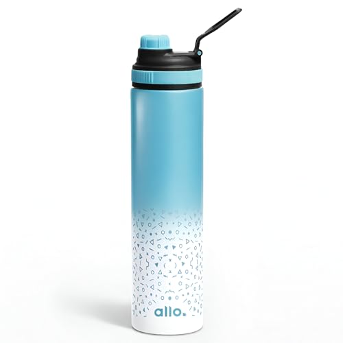 Image of Allo Steel Water Bottles Stainless Steel Sipper Water Bottle For Adults, Kids 850 Ml Water Bottles For School, Office, Sports, Gym 850 Ml Water Bottle For Men And Women, Blue White 850Ml