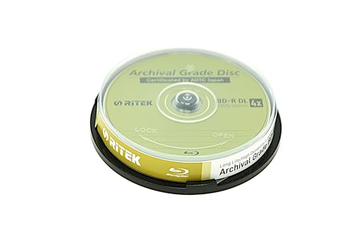 Image of 10 Pack Ritek BD-R DL 50GB 4X Archival Grade Blank Disc Certified by ADTC Japan