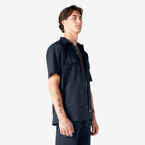 Image of Dickies Men's Short Sleeve Work Shirt - Durable Twill Button Down Shirts for Men, Lightweight Uniform for Daily Wear