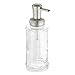 InterDesign Hamilton Glass Foaming Soap Dispenser Pump, for Kitchen or Bathroom Countertop - Clear/Satin