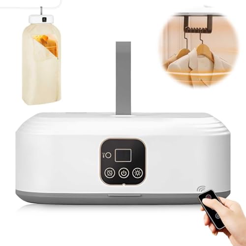 Tragbarer elektrischer Wäschetrockner für die Reise, WASAGA Wärmepumpentrockner mit 600W Energieeffizient bis Schnell Trocknende Badeanzugunterwäsche Innerhalb von 20Min & Timer & UV-Sterilisa