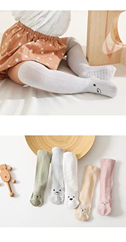 Baby Non-skid Socks Knee High Sock Thin Mesh Stockings Toddler Socks Pointelle Eyelet Booties 5 Pairs4