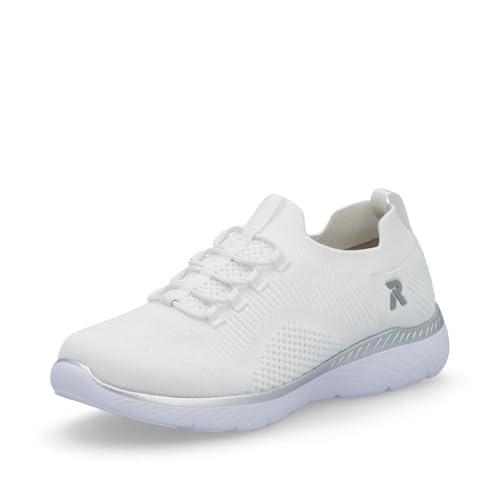Rieker Damen Low-Top Sneaker M5074, Frauen Halbschuhe,Freizeitschuhe,Turnschuhe,Laufschuhe,straßenschuhe,Strassenschuhe,Weiss (80),40 EU / 6.5 UK