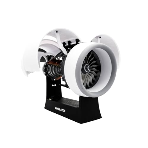 Image of NIKOLATOY Small Size RR Trent 900 Turbofan Engine Model, High-Detail Model for Enthusiasts, Multifunctional STEM Kit for Creative Projects and Exploration (T900 Small Size) (Small Size)