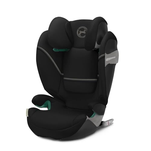 Cybex Gold Silla de coche Solution S2 i-Fix, Para coches con y sin ISOFIX, 100 - 150 cm, De 3 a 12 años aprox. (15 - 50 kg), Negro (Moon Black)