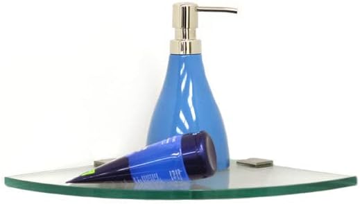 Spancraft 8" Glass Shower Shelf Kit with Square Clamps