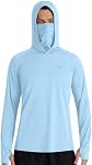 Roadbox UPF 50+ Sun Hoodie Men, Long Sleeve UV Protection Fishing Shirts with Mask, Lightweight Rash Guard for Hiking Outdoor