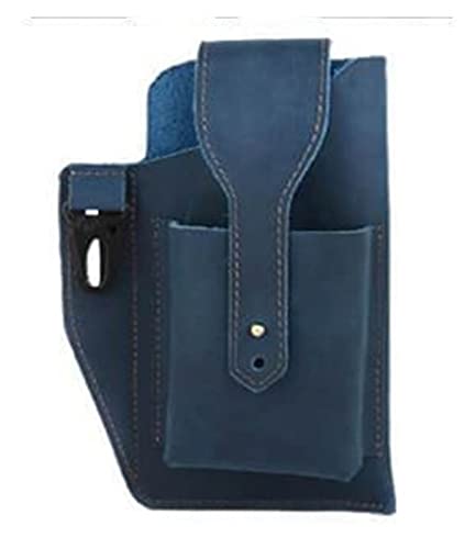 YEZIB Einstellbarer Werkzeuggürtel Retro Belt Taille Herrenbeutel Sport Laufen Outdoor Sport Handy Leder Tailentasche Multifunktions-Werkzeugbeutel for Keys Pen (Color : Navy Blue, Size : 1) Cover