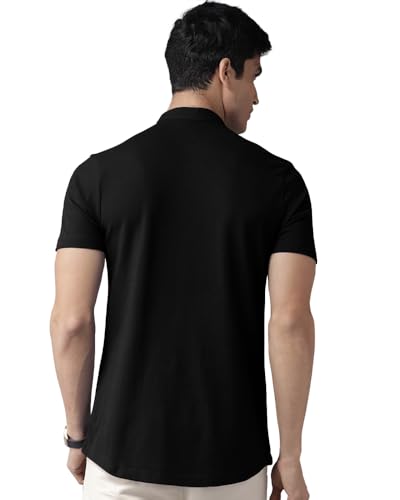 Image of Noble Monk Mens Cotton Blend Half Sleeve Solid Shirt | Henley Neck | Casual Shirt for Men