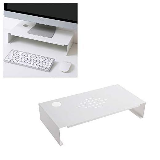 Hosoncovy Stationär datorskärm stativ höjare datorstigare universell metall skrivbordsstativ laptop stigare för iMac Macbook laptop notebook PC datorskrivare (40 cm, vit)