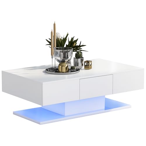 Grande table basse moderne laquée au design minimaliste épuré