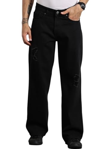 Image of Thomas Scott Men's Relaxed Fit Mid Rise Comfort Clean Look Light Fade Cotton Baggy Jeans