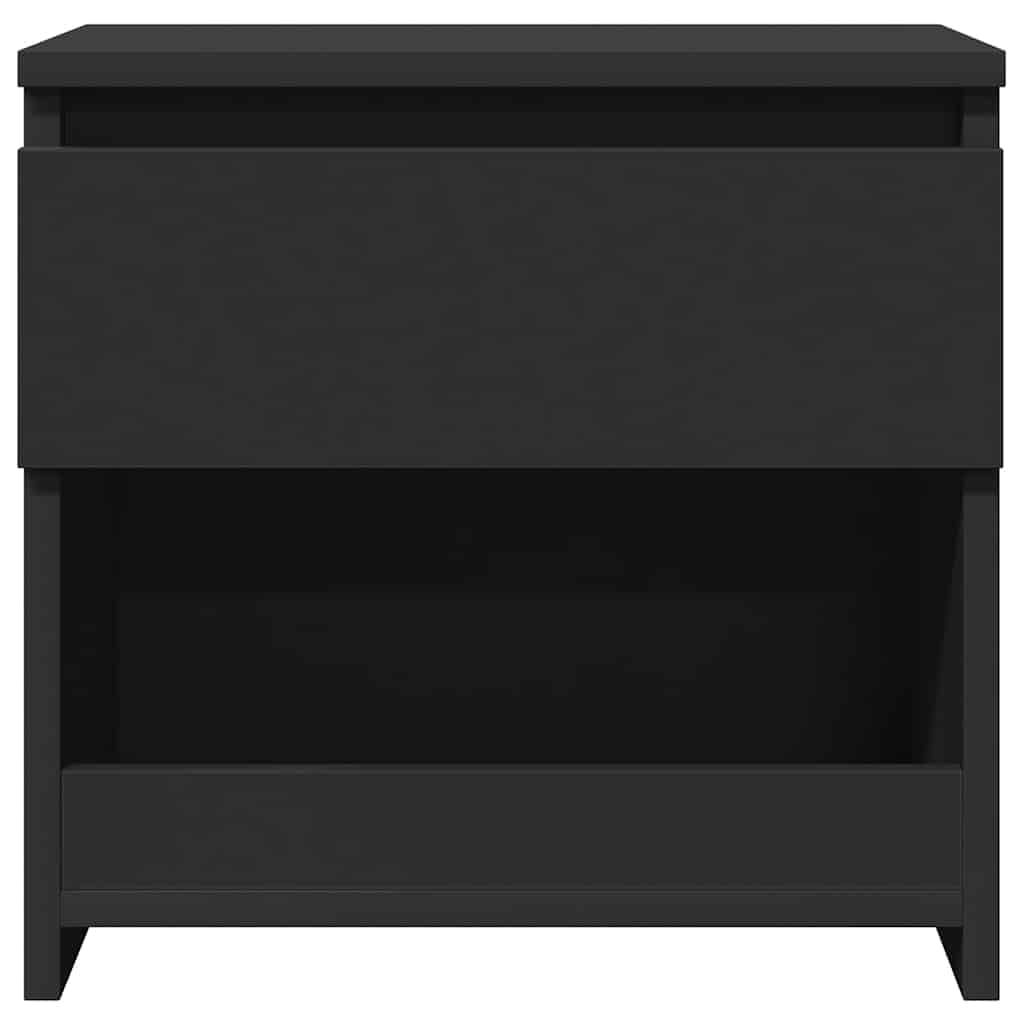 Hothingwell 2-częściowy stolik nocny czarny 40 x 30 x 39 cm płyta wiórowa, designerski stolik nocny z szufladą i przegródką, stolik pod noski sofy do przechowywania do salonu