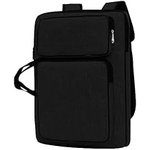 PENINSULA LOVE 8K Art Portfolio Carry Bag Waterproof Artist Portfolio Case Portable Artist Tote Bag Adjustable Art Supplies Storage Backpack Canvas Carrying Case with Tote for Men Women black