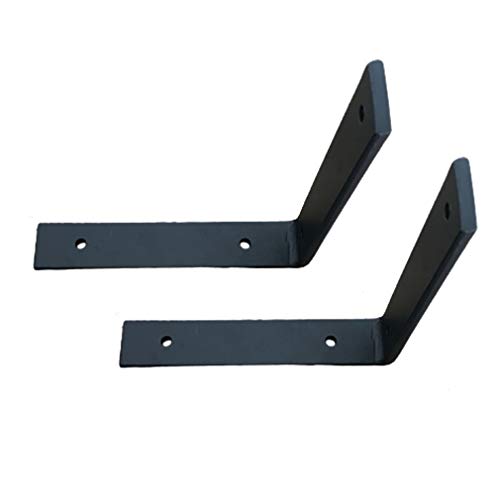 2 soportes de estante de hierro en ángulo recto, soporte flotante de metal industrial, soportes flotantes, soporte de hardware oculto montado en la pared, para estantes abiertos, incluyendo tornillos