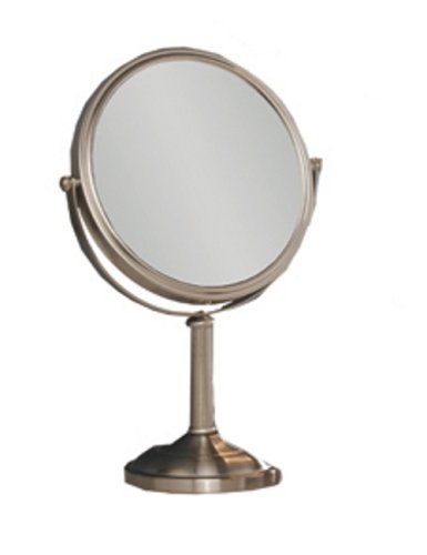 Danielle Satin Nickel Vanity Mirror, 10X