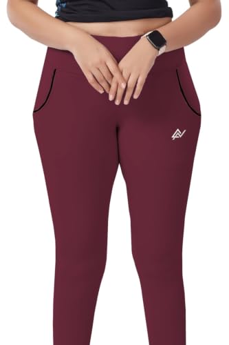 Image of Nexsus Appparels Stretchable Gym Pants for Workout : The Ultimate Yoga Pants | Gym Wear for Woman | Gym Tights for Women with Side Pockets | Available in Plus Size's