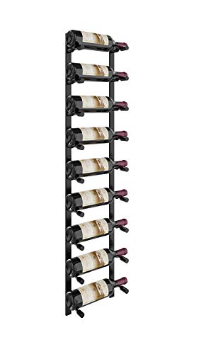 VintageView Vino Pins Flex Wall Mounted Metal Wine Rack System (Matte Black, 9 Bottles)