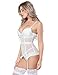 FeelinGirl Mujer Sexy Moda Corsé Bustier Vintage Elegante Shapewear Cinta Ajustable Blanco...