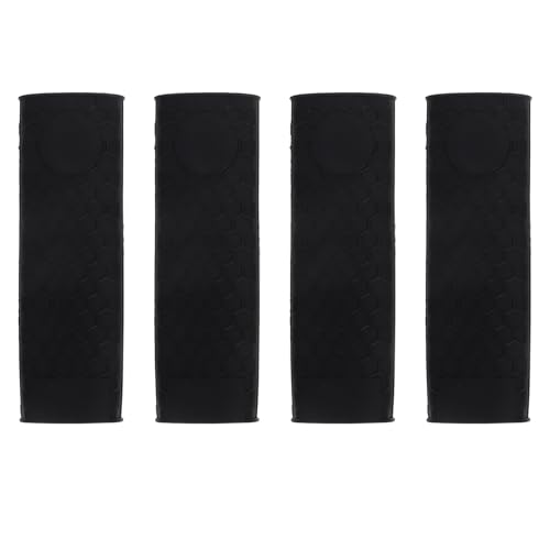 Healeved Funda para Asa de Olla de Silicona Antideslizante Resistente al Calor Color Negro Paquete de 4 Unidades Soporte Flexible para Mango Adecuado para Cocina Segura y Uso Diario