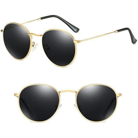 Ziza Play Mens Polarised Sunglasses. Womens Polarized Sunglasses. Round Frame Sunglasses. Iconic/Legend Style. Gold Frame Sunglasses. Circle Lens. Polarized UV400. Small/Medium Frame Cover